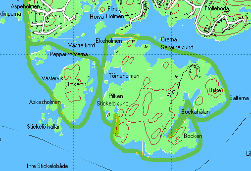 Spårlogg Saltärna och Stickelön runt